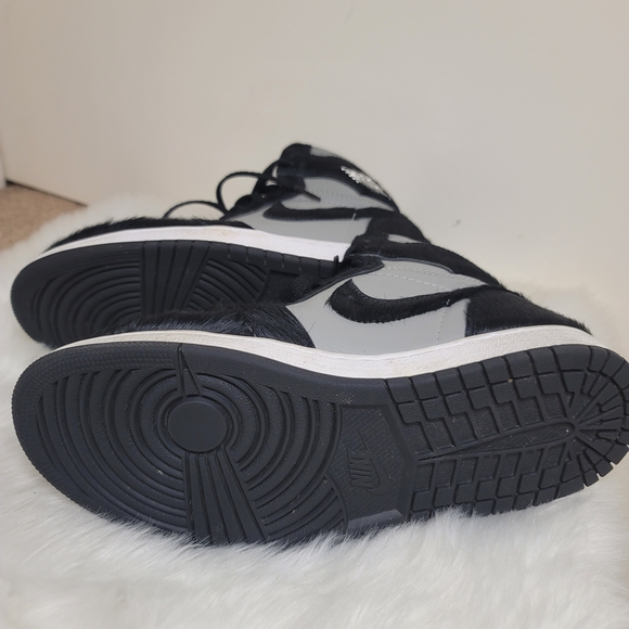Nike Air Womans Sporty Black and Gray High-Top Sneakers Pony Hair - Picture 7 of 9